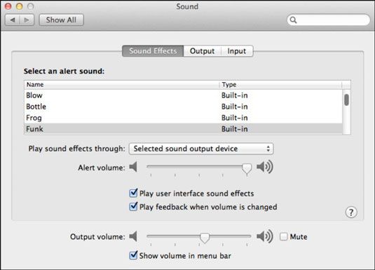 Photographie - Préférences sonores de votre MacBook
