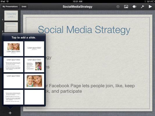 Photographie - Lancer une nouvelle présentation avec l'app Keynote pour iPad