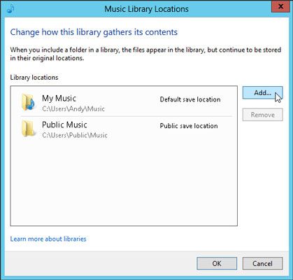 Photographie - Stocker la bibliothèque de Windows Media Player dans Windows 8