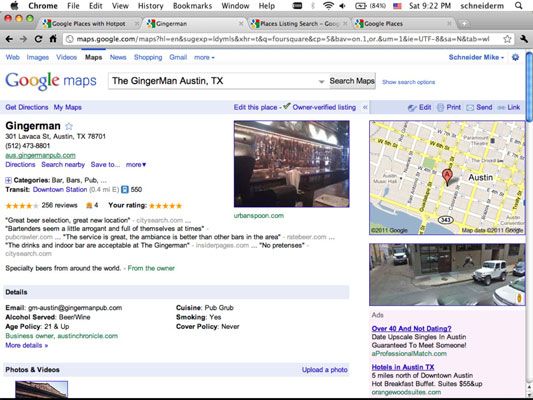 L'Austin Ginger Man's Google Places Page.
