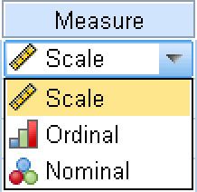 Le type de mesure étant faite par les valeurs de cette variable.