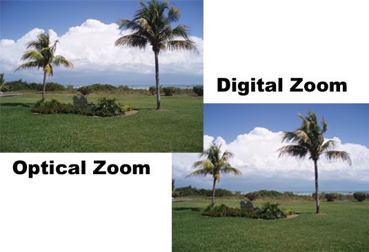 La caméra a utilisé un zoom optique de l'image sur la gauche et un zoom numérique pour celui sur la r