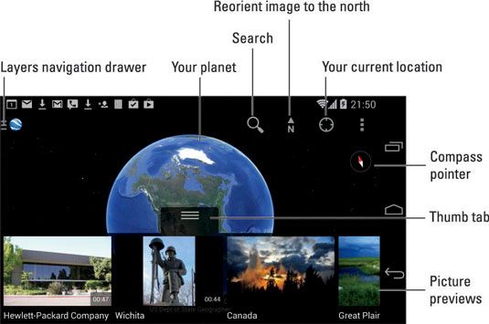 Photographie - L'application de la terre sur votre téléphone Android