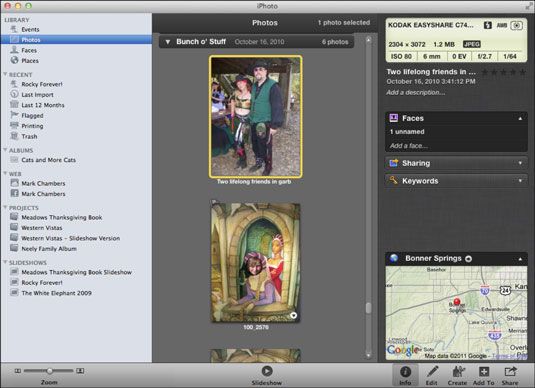 Photographie - Travailler avec des visages et des lieux dans iPhoto sur votre MacBook
