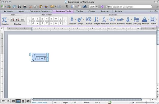 Photographie - Rédaction et de révision des équations dans Office 2011 pour Mac