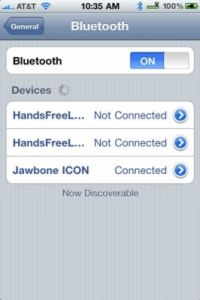 Votre iphone's settings menu options